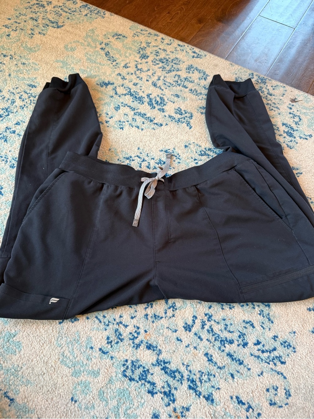 Fabletics Black Drawstring Jogger Scrub Pants